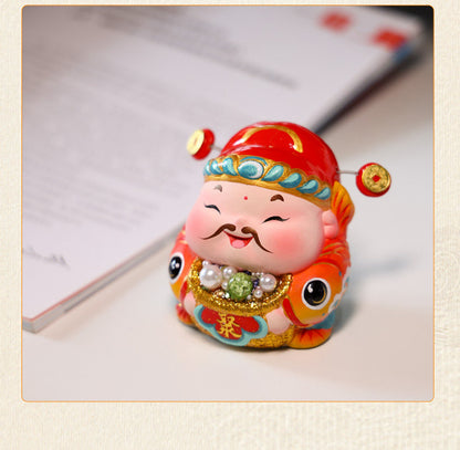 Threefold Prosperity God of Wealth Figurine detail image 13