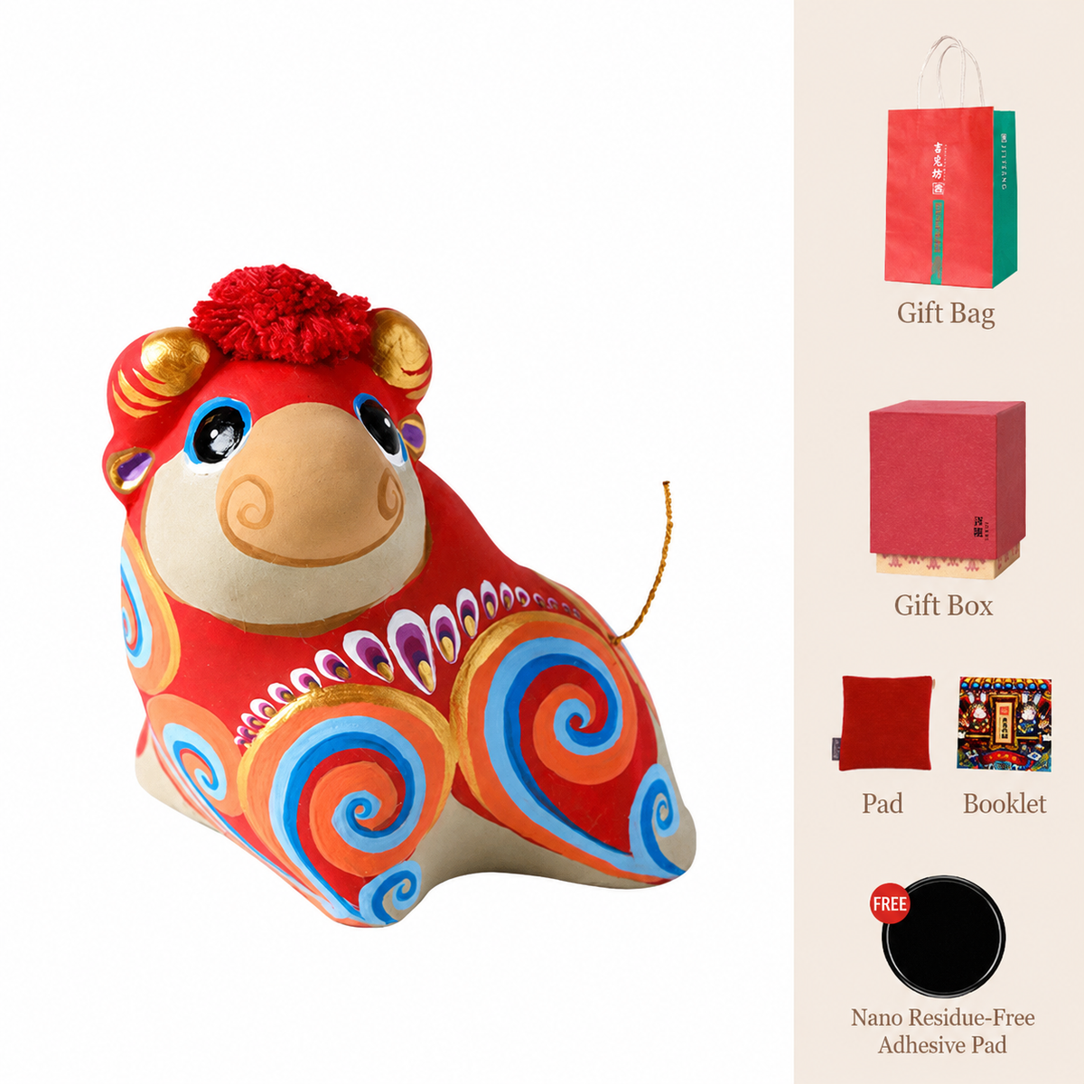Twelve Auspicious Zodiac Clay Figurines - Ox