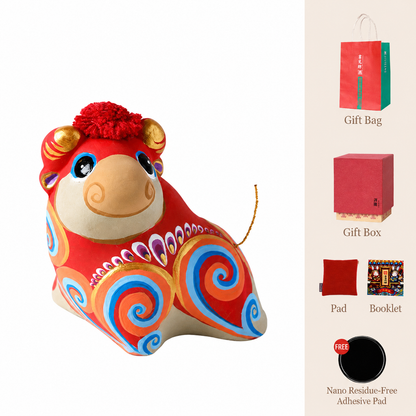 Twelve Auspicious Zodiac Clay Figurines - Ox