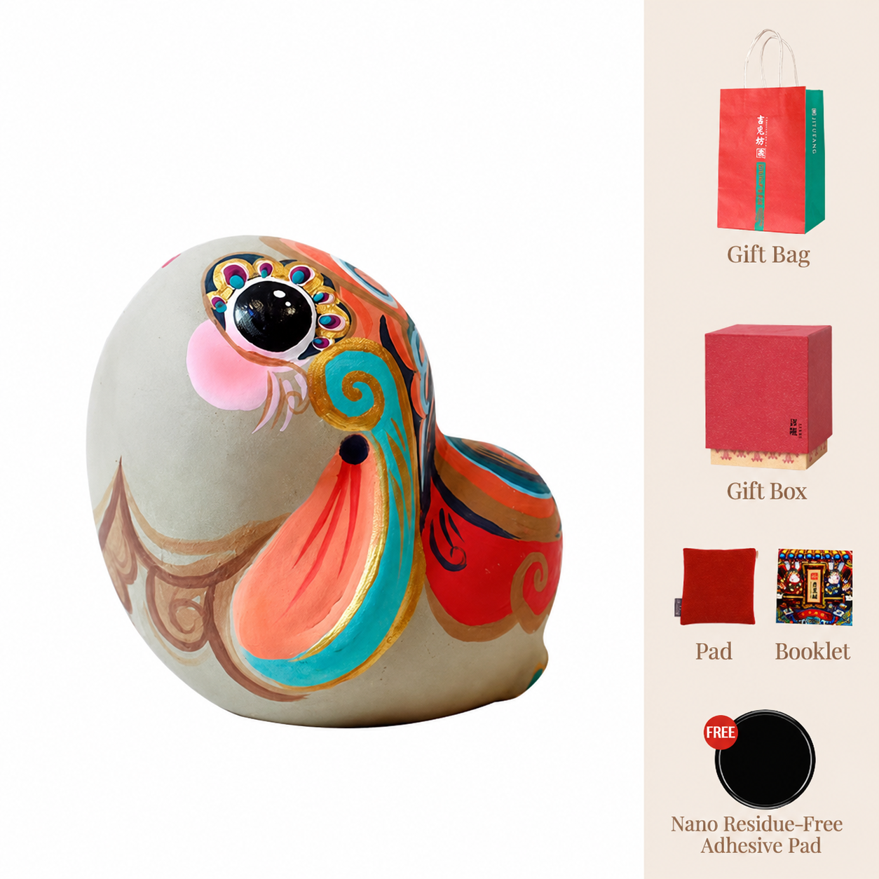 Twelve Auspicious Zodiac Clay Figurines - Rabbit