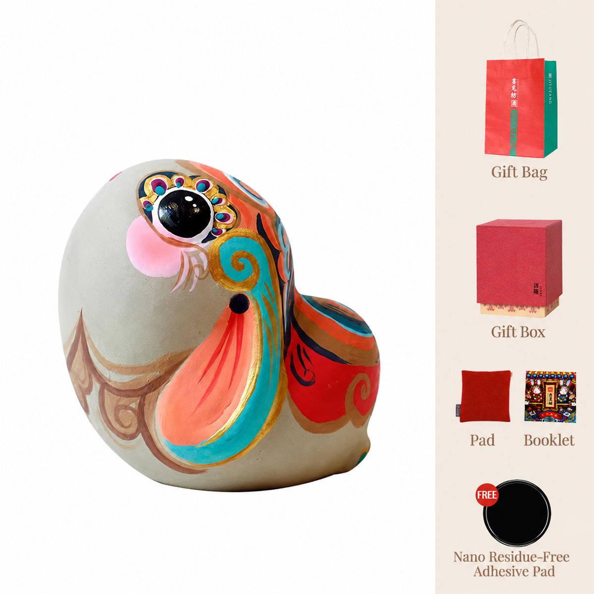 Twelve Auspicious Zodiac Clay Figurines - Rabbit