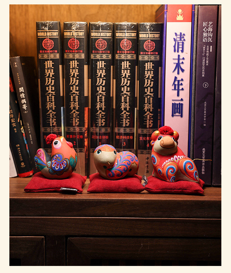 Twelve Auspicious Zodiac Clay Figurines