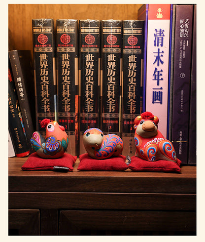 Twelve Auspicious Zodiac Clay Figurines