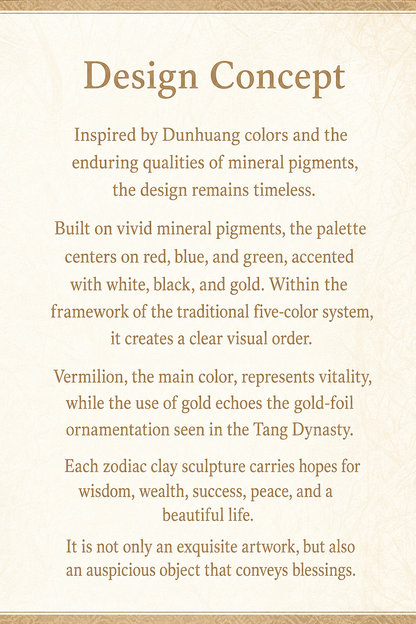 Twelve Auspicious Zodiac Clay Figurines