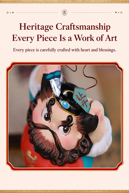 Zhong Kui Guardian Clay Figurine detail image 3