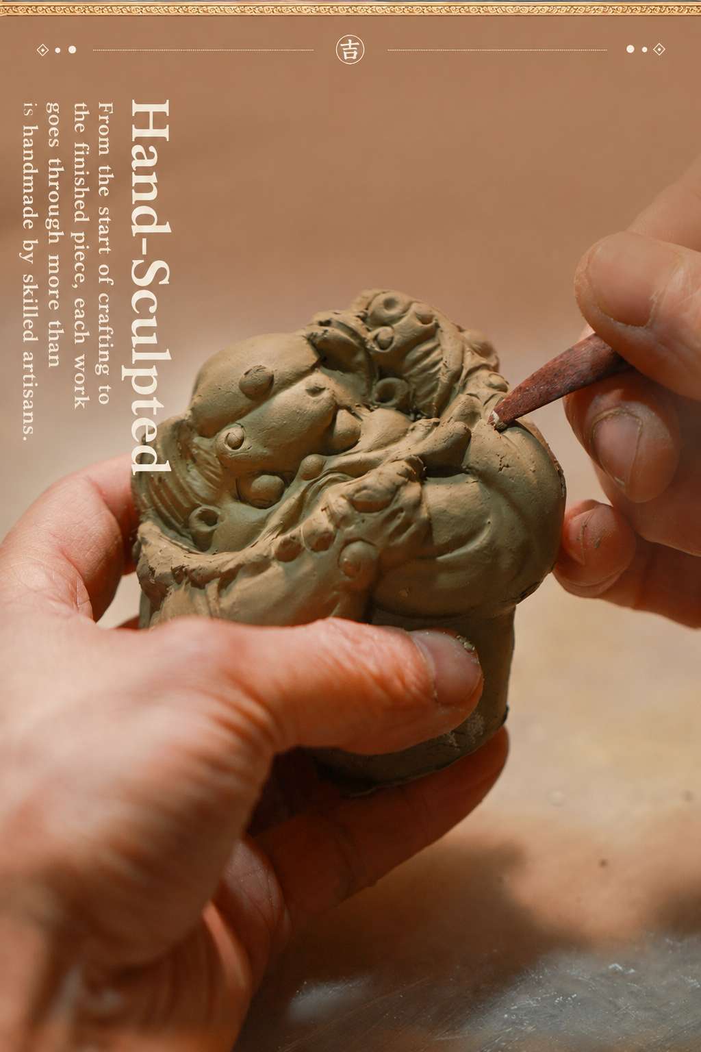 Zhong Kui Guardian Clay Figurine detail image 10