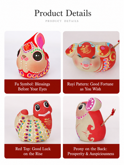 Chinese Zodiac Blessings Clay Figurines