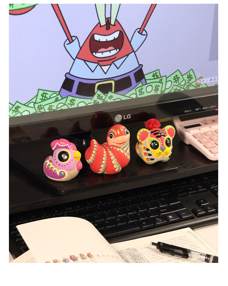 Chinese Zodiac Blessings Clay Figurines