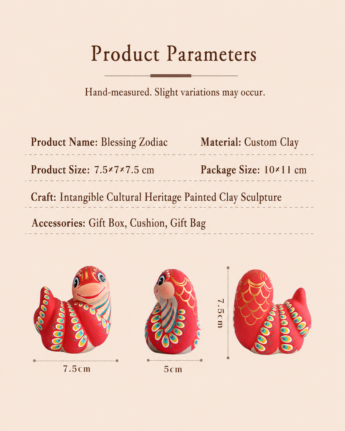 Chinese Zodiac Blessings Clay Figurines