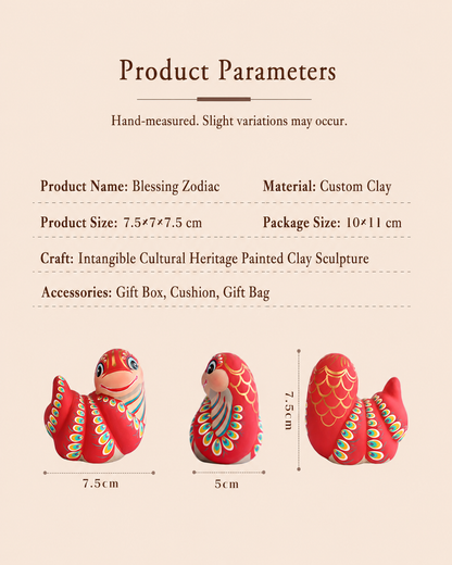 Chinese Zodiac Blessings Clay Figurines